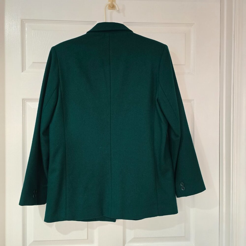 Dumas USA Women's 100% Wool Lined 1-Button‎ Blazer Front Pockets Green Sz 6 - Picture 6 of 8